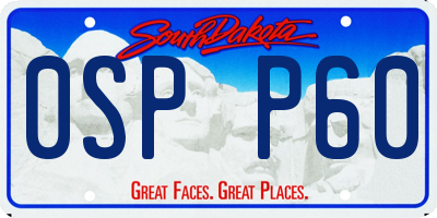 SD license plate 0SPP60