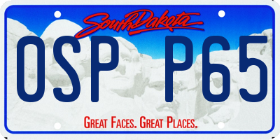 SD license plate 0SPP65