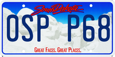 SD license plate 0SPP68