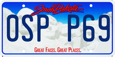 SD license plate 0SPP69