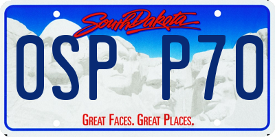 SD license plate 0SPP70