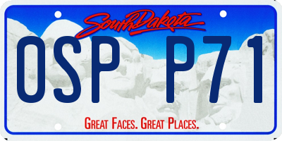 SD license plate 0SPP71