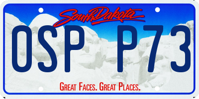 SD license plate 0SPP73