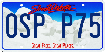 SD license plate 0SPP75