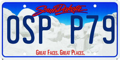 SD license plate 0SPP79