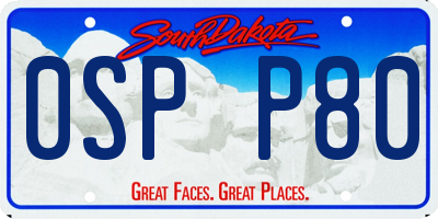SD license plate 0SPP80