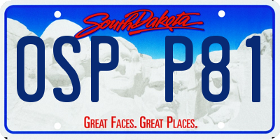 SD license plate 0SPP81