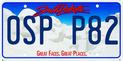 SD license plate 0SPP82