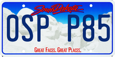 SD license plate 0SPP85
