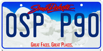SD license plate 0SPP90