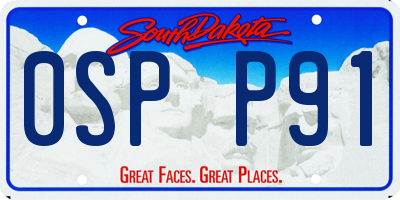 SD license plate 0SPP91