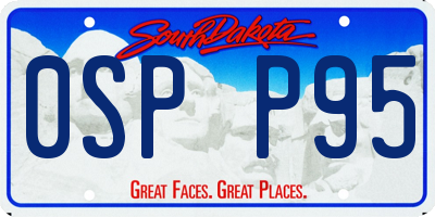 SD license plate 0SPP95