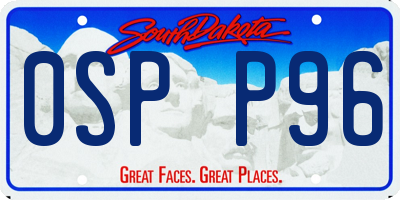SD license plate 0SPP96