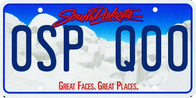 SD license plate 0SPQ00