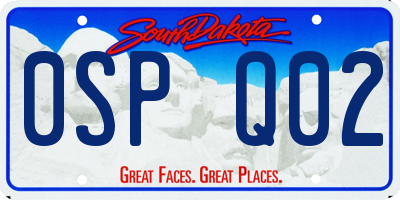 SD license plate 0SPQ02