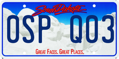 SD license plate 0SPQ03