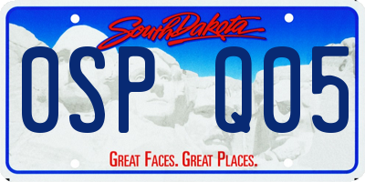 SD license plate 0SPQ05