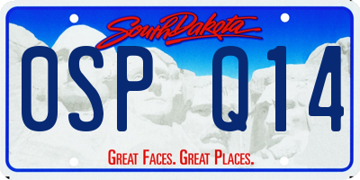 SD license plate 0SPQ14