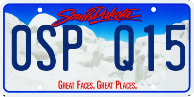 SD license plate 0SPQ15