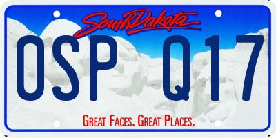 SD license plate 0SPQ17