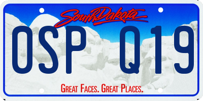 SD license plate 0SPQ19