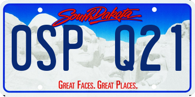 SD license plate 0SPQ21
