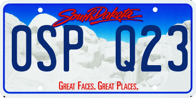 SD license plate 0SPQ23