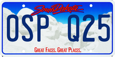 SD license plate 0SPQ25
