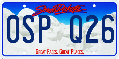 SD license plate 0SPQ26