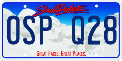 SD license plate 0SPQ28