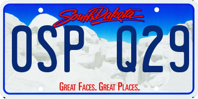 SD license plate 0SPQ29