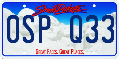 SD license plate 0SPQ33