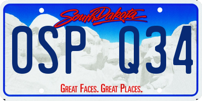SD license plate 0SPQ34