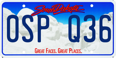 SD license plate 0SPQ36