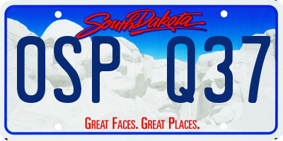 SD license plate 0SPQ37