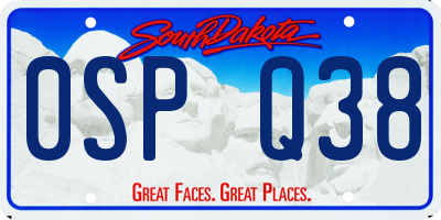 SD license plate 0SPQ38