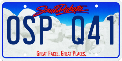 SD license plate 0SPQ41