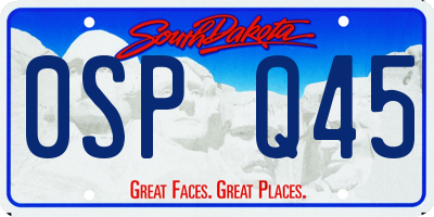 SD license plate 0SPQ45