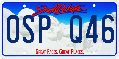 SD license plate 0SPQ46