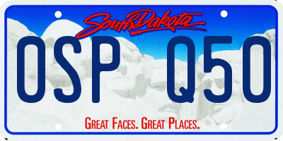 SD license plate 0SPQ50