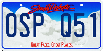 SD license plate 0SPQ51