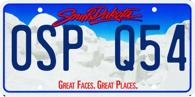 SD license plate 0SPQ54