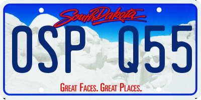 SD license plate 0SPQ55