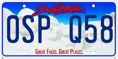 SD license plate 0SPQ58