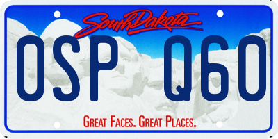SD license plate 0SPQ60
