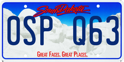 SD license plate 0SPQ63