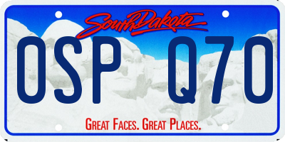 SD license plate 0SPQ70