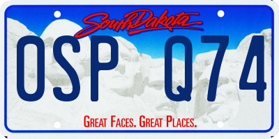 SD license plate 0SPQ74