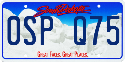 SD license plate 0SPQ75