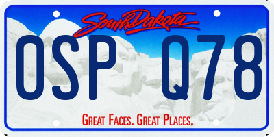 SD license plate 0SPQ78